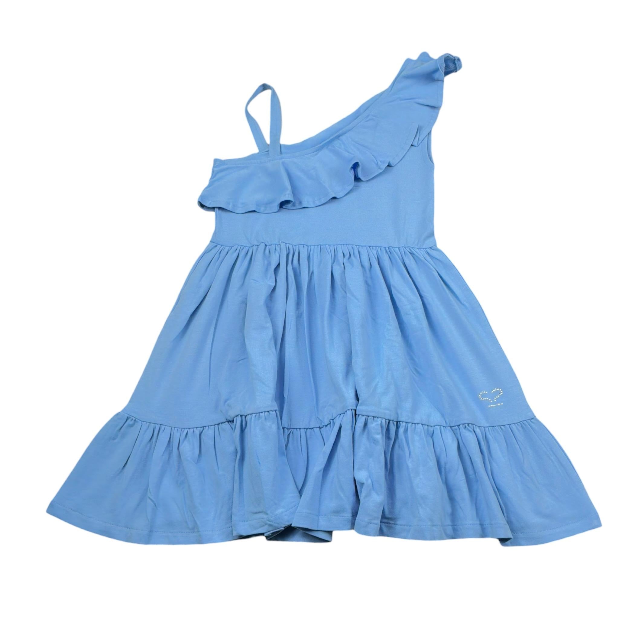 Sarabanda Abito Monospalla Tinta Unita per Bambina 0B341 AZZURRO SARABANDA 