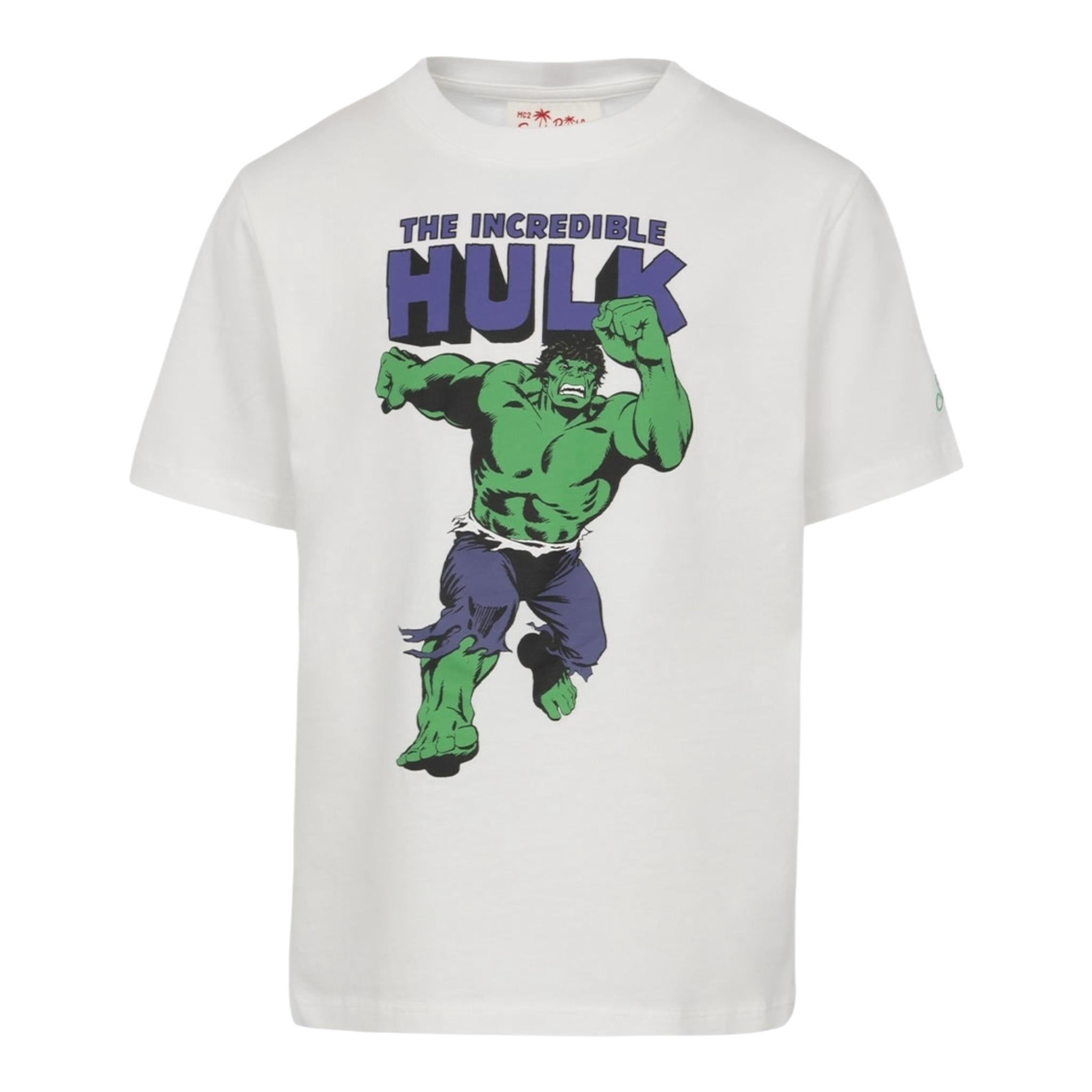 Saint Barth T-Shirt Girocollo Tinta Unita con Stampa Hulk per Neonato INCREDIBLE BIANCO SAINT BARTH 