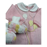 Marlu' Tutina Manica Lunga Tinta Unita con Babbucce per Neonata EL5510 ROSA MARLU' 