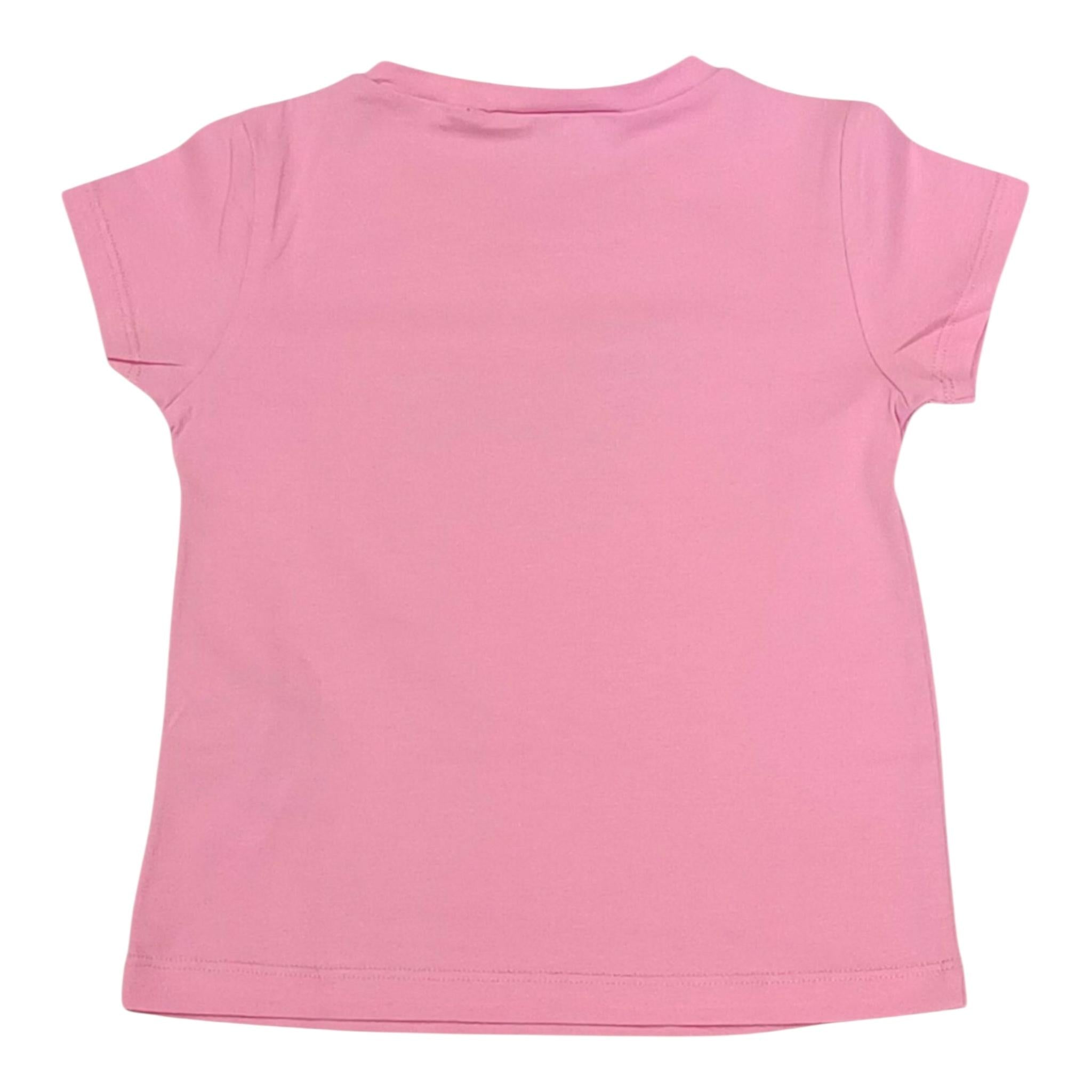 Liu Jo T-Shirt Girocollo Tinta Unita con Brillantini per Bambina KA5021 ROSA LIU JO 