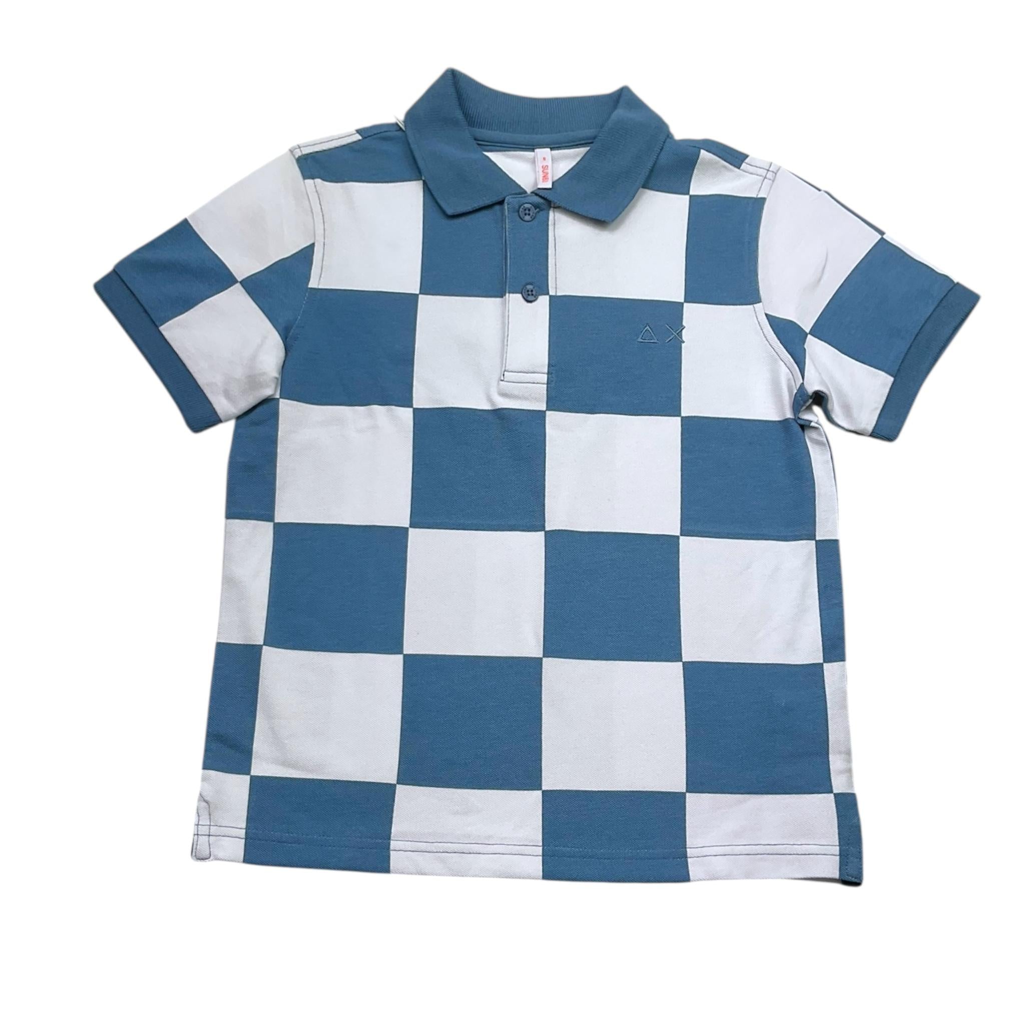 Suns68 Polo Mezza Manica Bicolore con Fantasia per Bambino CPA35329 BIANCO/AZZURRO SUNS68 