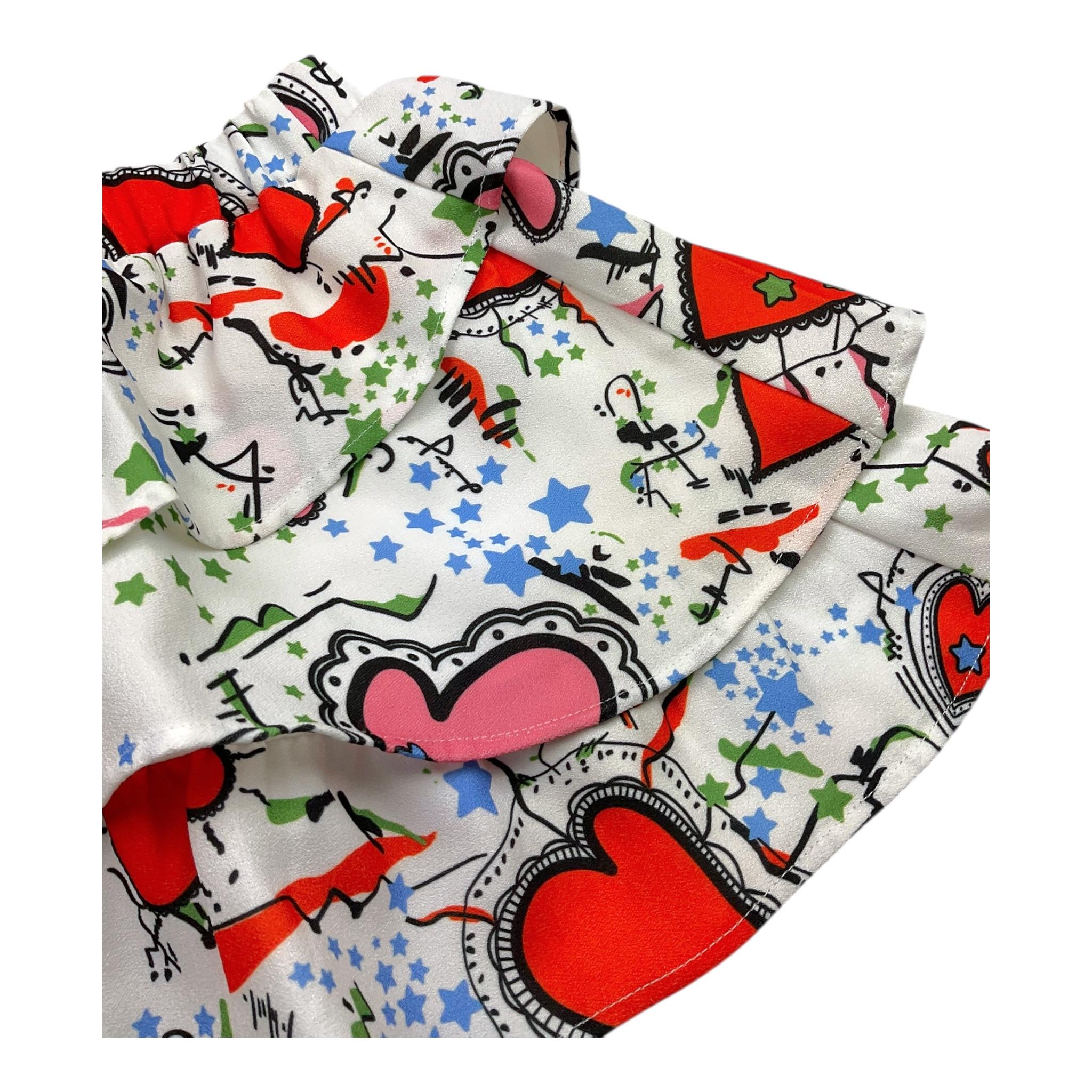 LIU JO gonna tinta unita con stampa Bianco per Bambina KF2106 BIANCO LIU JO 