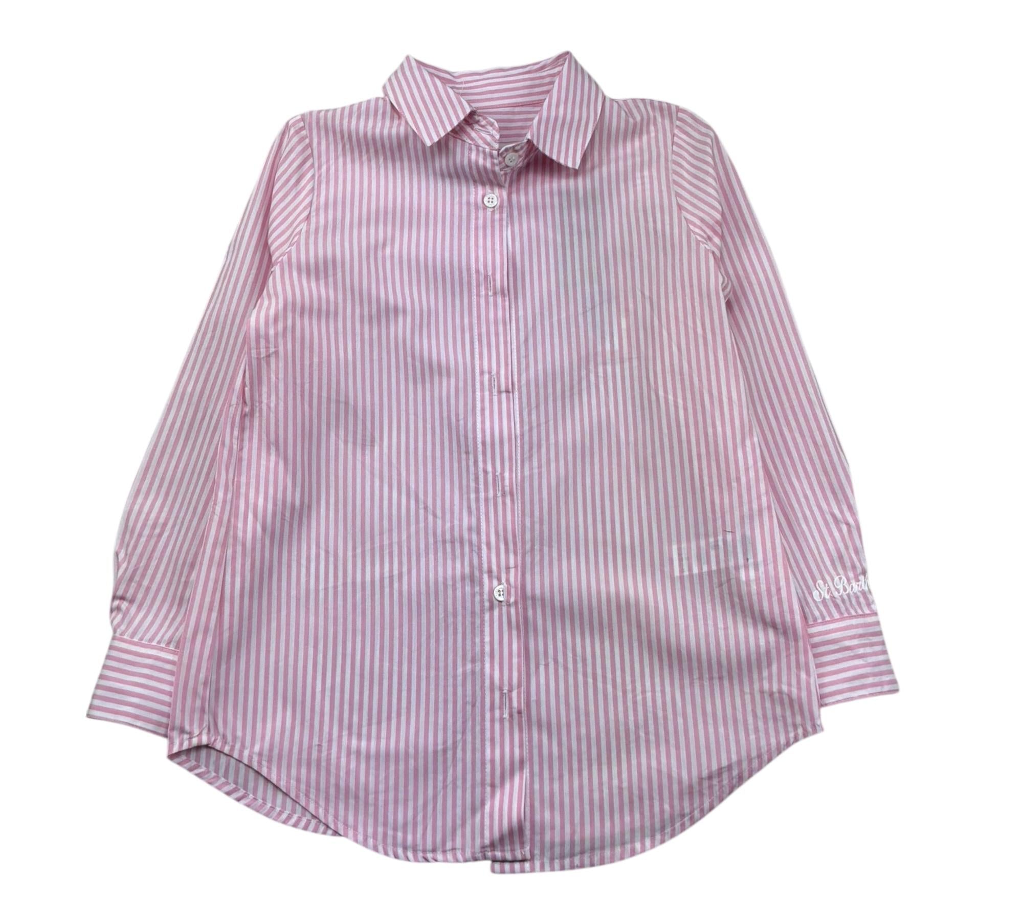Saint Barth Camicia Bicolore con Fantasia A Righe per Bambina BRIG0033 BIANCO/ROSA SAINT BARTH 
