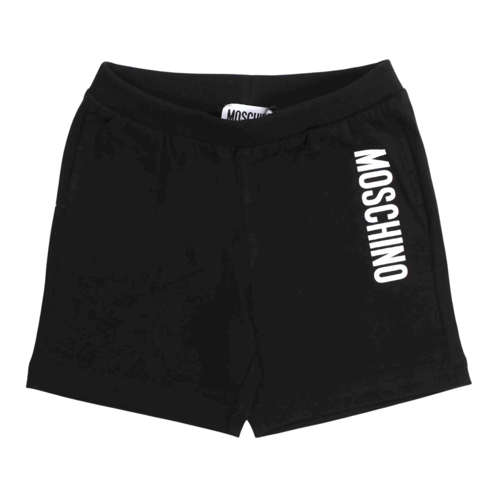Moschino Bermuda Tinta Unita con Logo per Neonato MUQ01LN NERO MOSCHINO 
