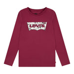 LEVI'S shirt girocollo tinta unita con stampa Bordeaux per Bambina 4EL056 BORDEAUX LEVI'S 