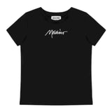 Moschino T-Shirt Tinta Unita con Stampa per Bambina HUM058 NERO MOSCHINO 