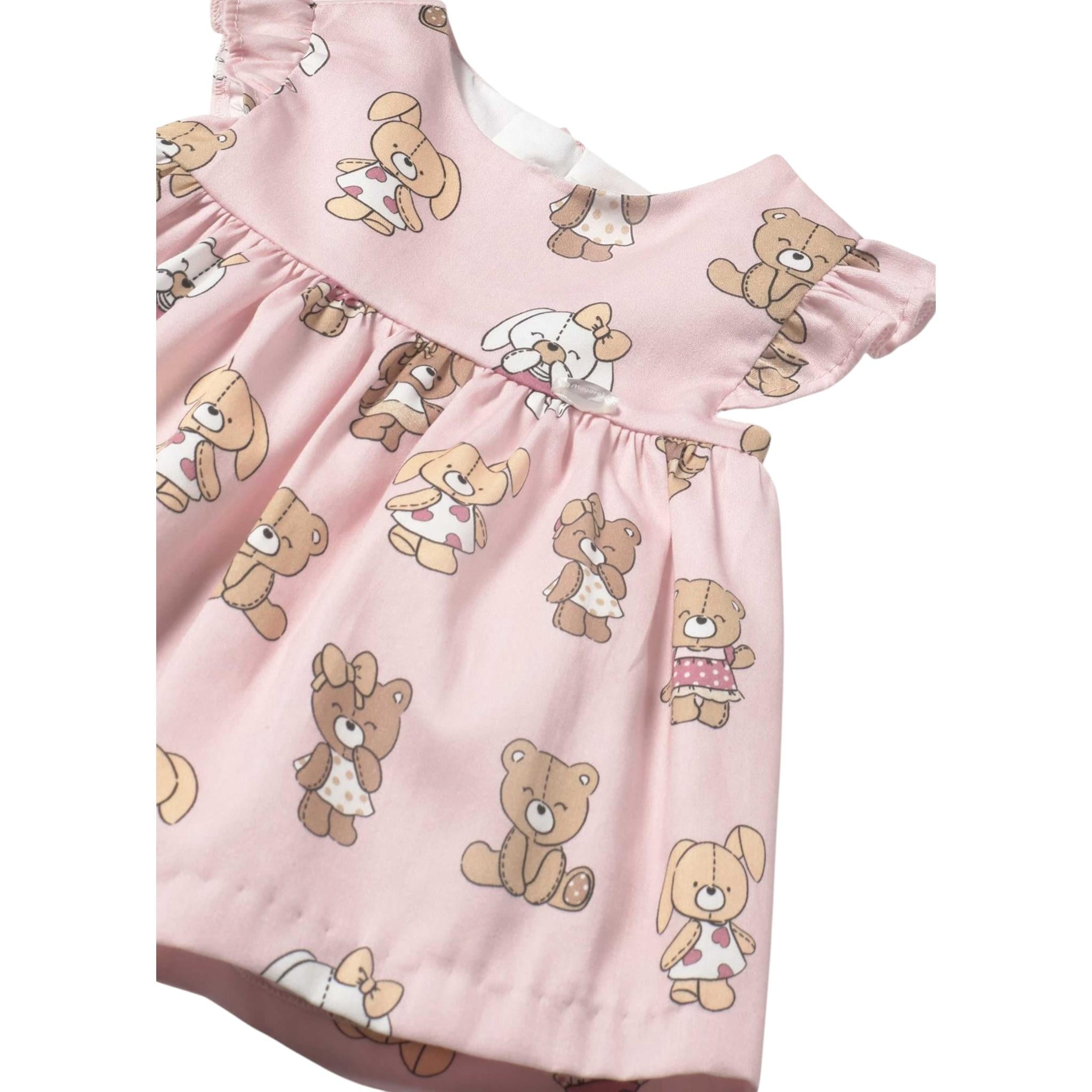 Mayoral Set Abito Mezza Manica tinta unita con Culotte Rosa per Neonata 1869X ROSA MAYORAL 