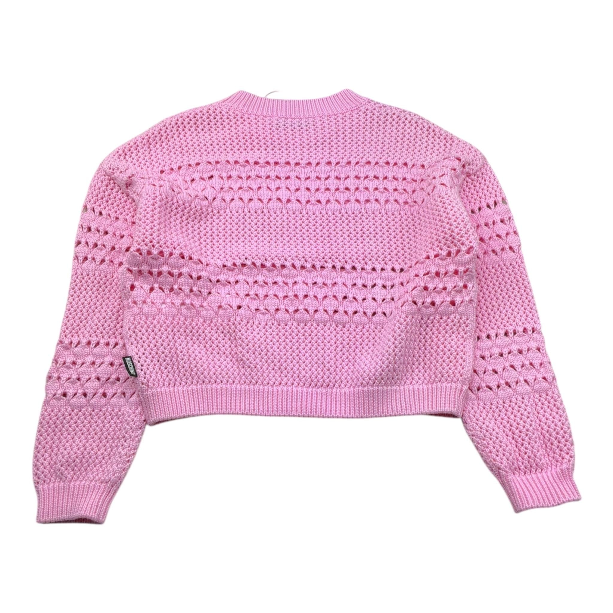 Moschino Maglia Tinta Unita Traforata per Bambina HDW02F ROSA MOSCHINO 