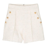 BALMAIN short tinta unita con bottoni in contrasto Panna per Bambina BT6B89 PANNA BALMAIN 
