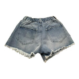 Lu Lu By Miss Grant Short In Denim Tinta Unita per Bambina LL3372 AZZURRO LU LU BY MISS GRANT 