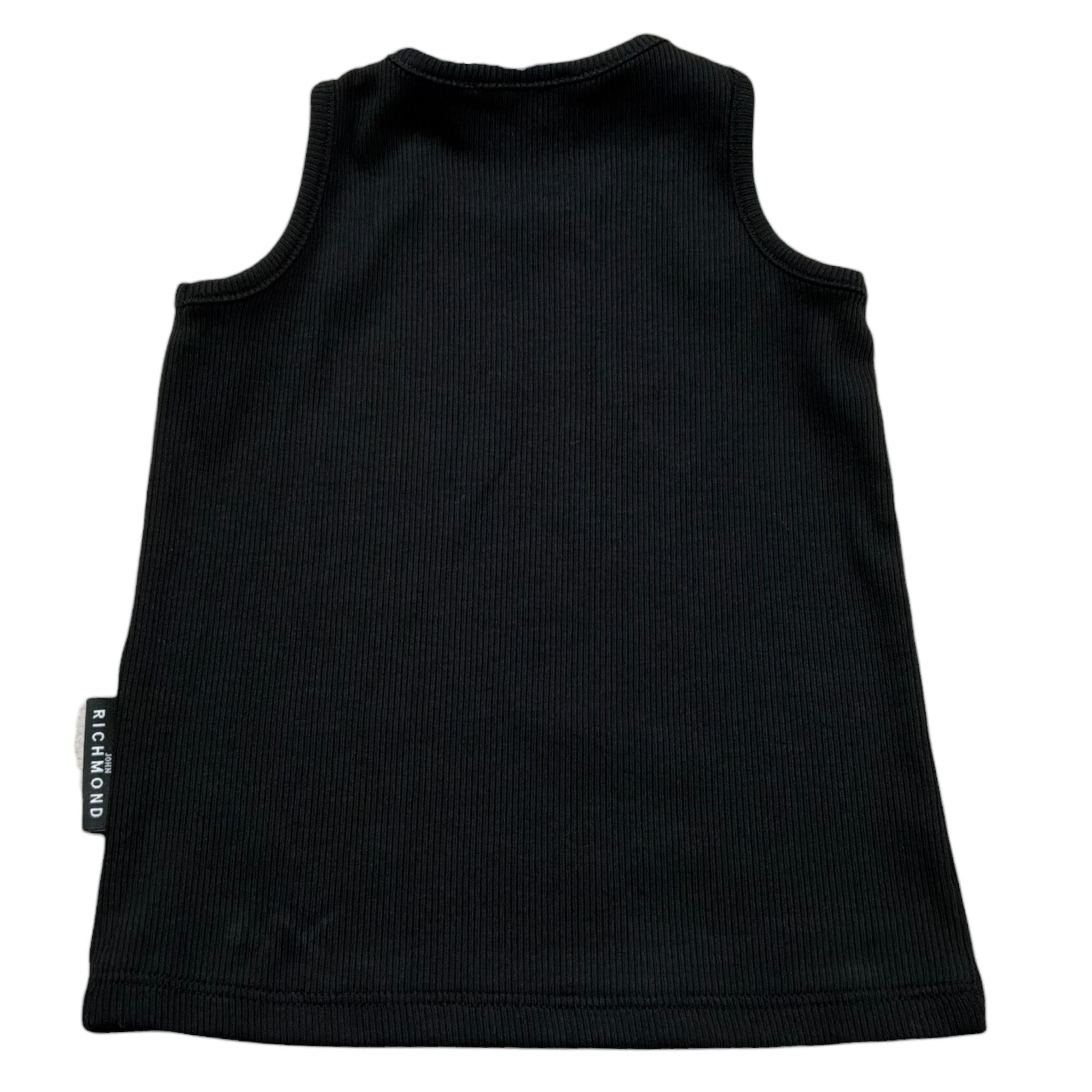 John Richmond Canotta Gircllo Tinta Unita con Logo per Neonato RIP26037CN NERO JOHN RICHMOND 