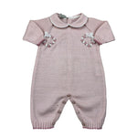 Marlu' Tutina Manica Lunga Tinta Unita con Ricami per Neonata EB2410 ROSA MARLU' 