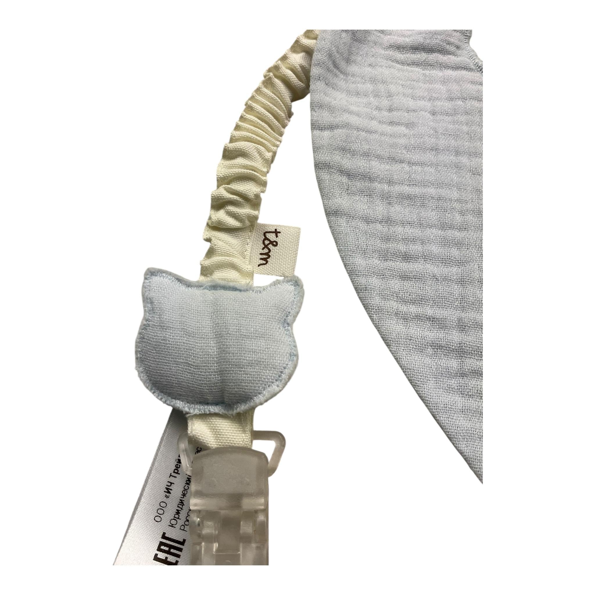 TEDDY E MINOU set bavetta-porta ciuccio tinta unita Azzurro per Neonato I23AC003C0059 AZZURRO TEDDY E MINOU 