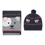 MAYORAL set sciarpa-cappello tinta unita con stampa Blu per Neonato 10533 BLU MAYORAL 