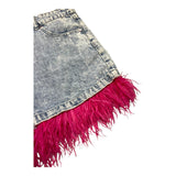 Met Short In Denim con Frange per Bambina ME201 AZZURRO MET 