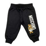 MOSCHINO pantalone tuta tinta unita con stampa in contrasto Nero per Bambino HUP084 NERO MOSCHINO 