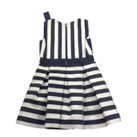 Liu Jo Abito Girmanica Tinta Unita con Fantasia A Righe per Bambina K18037 BIANCO LIU JO 