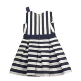 Liu Jo Abito Girmanica Tinta Unita con Fantasia A Righe per Bambina K18037 BIANCO LIU JO 