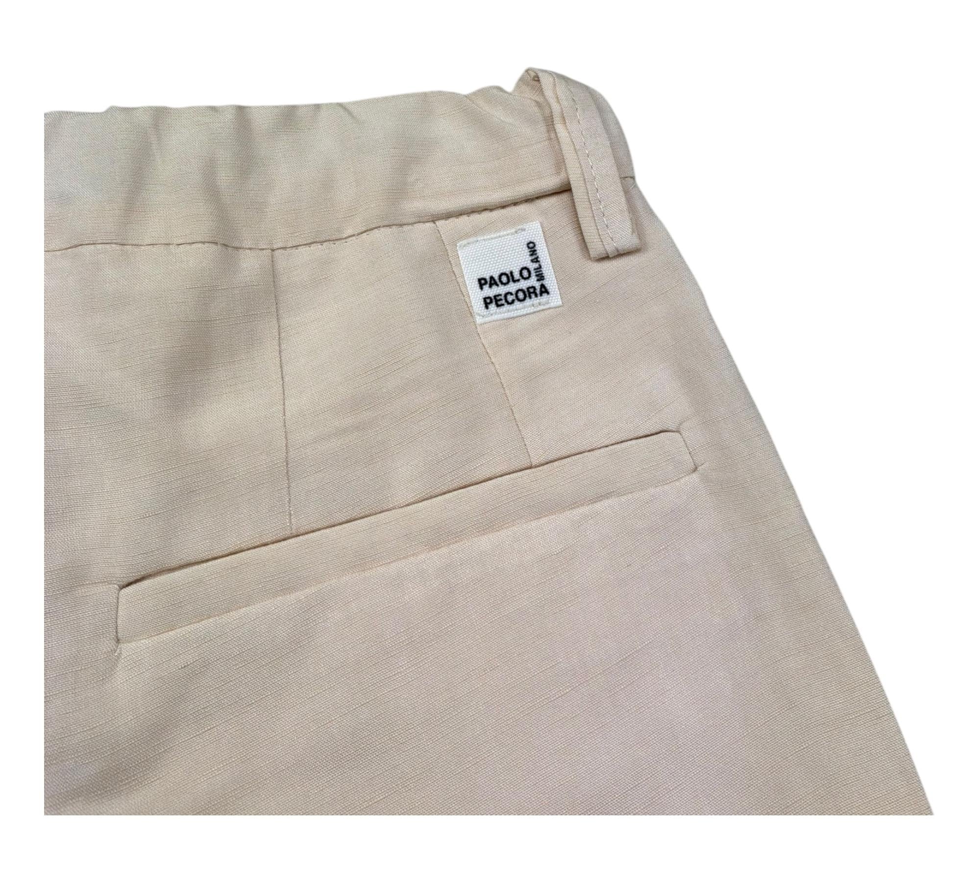 Paolo Pecora Bermuda Tinta Unita con Elastico In Vita per Bambino PP4382 SABBIA PAOLO PECORA 