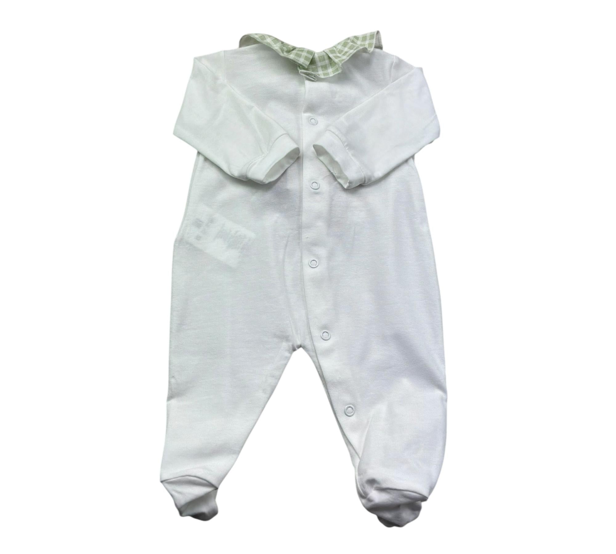Le Bebe Tutina Manica Lunga Tinta Unita con Colletto per Neonata LBG6229 BIANCO LE BEBE 