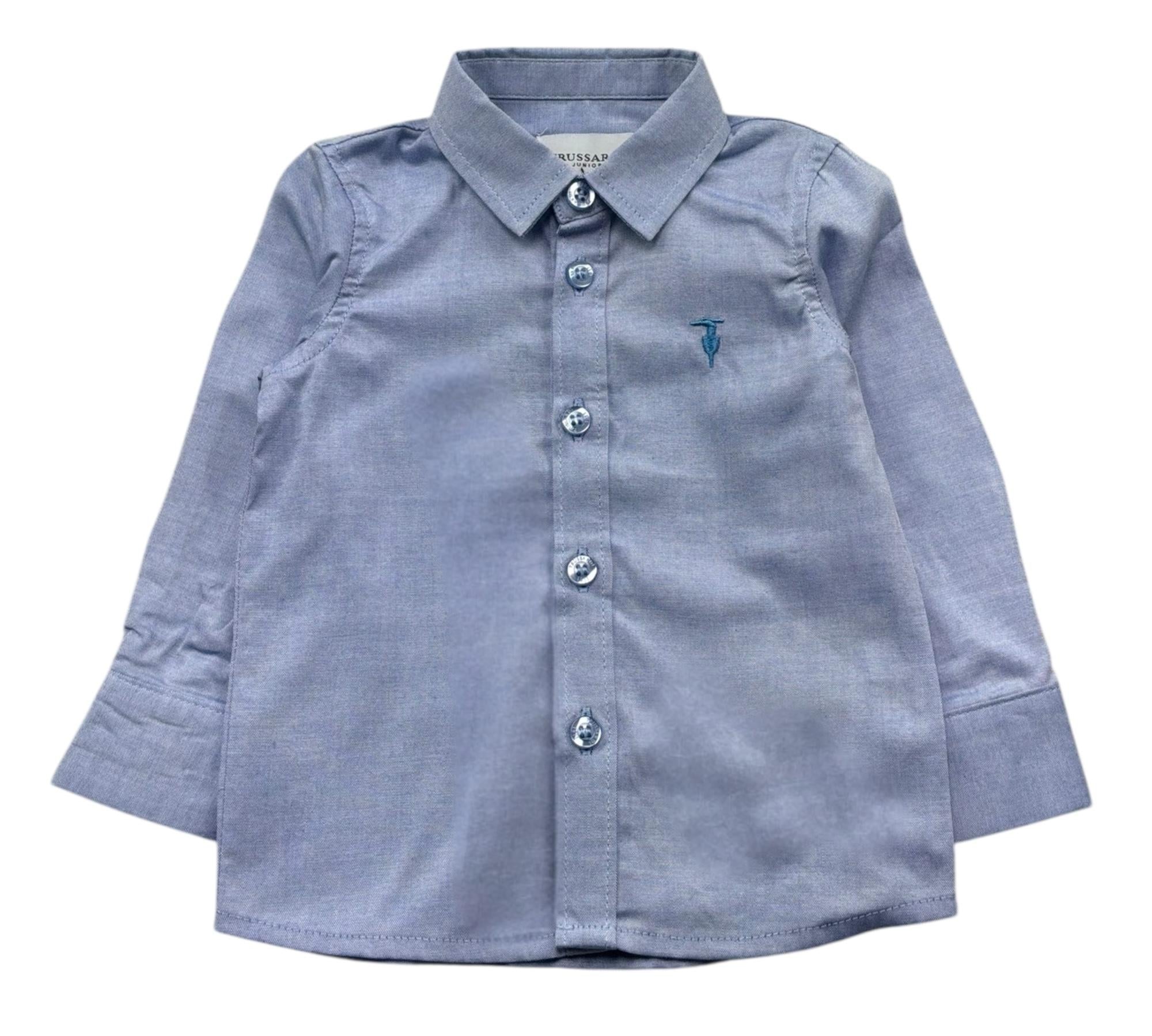 Trussardi Camicia Manica Lunga Tinta Unita per Neonato TIP26094CA AZZURRO POLVERE TRUSSARDI 