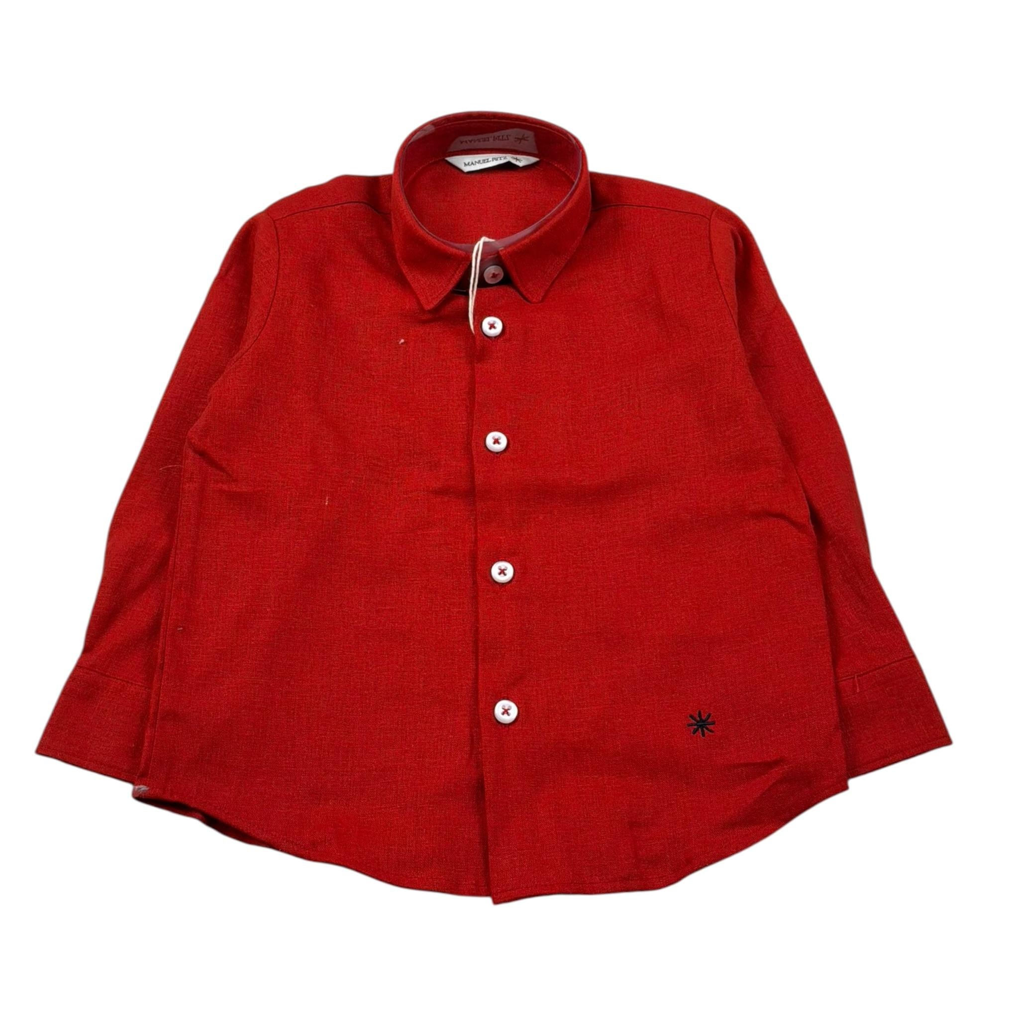 Manuel Ritz Camicia Manica Lunga Tint Unita Rosso per Bambino MR30833J ROSSO MANUEL RITZ 