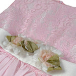 Isabel Abito Cerimonia Tinta Unita con Cintura per Bambina 430140 ROSA ISABEL 