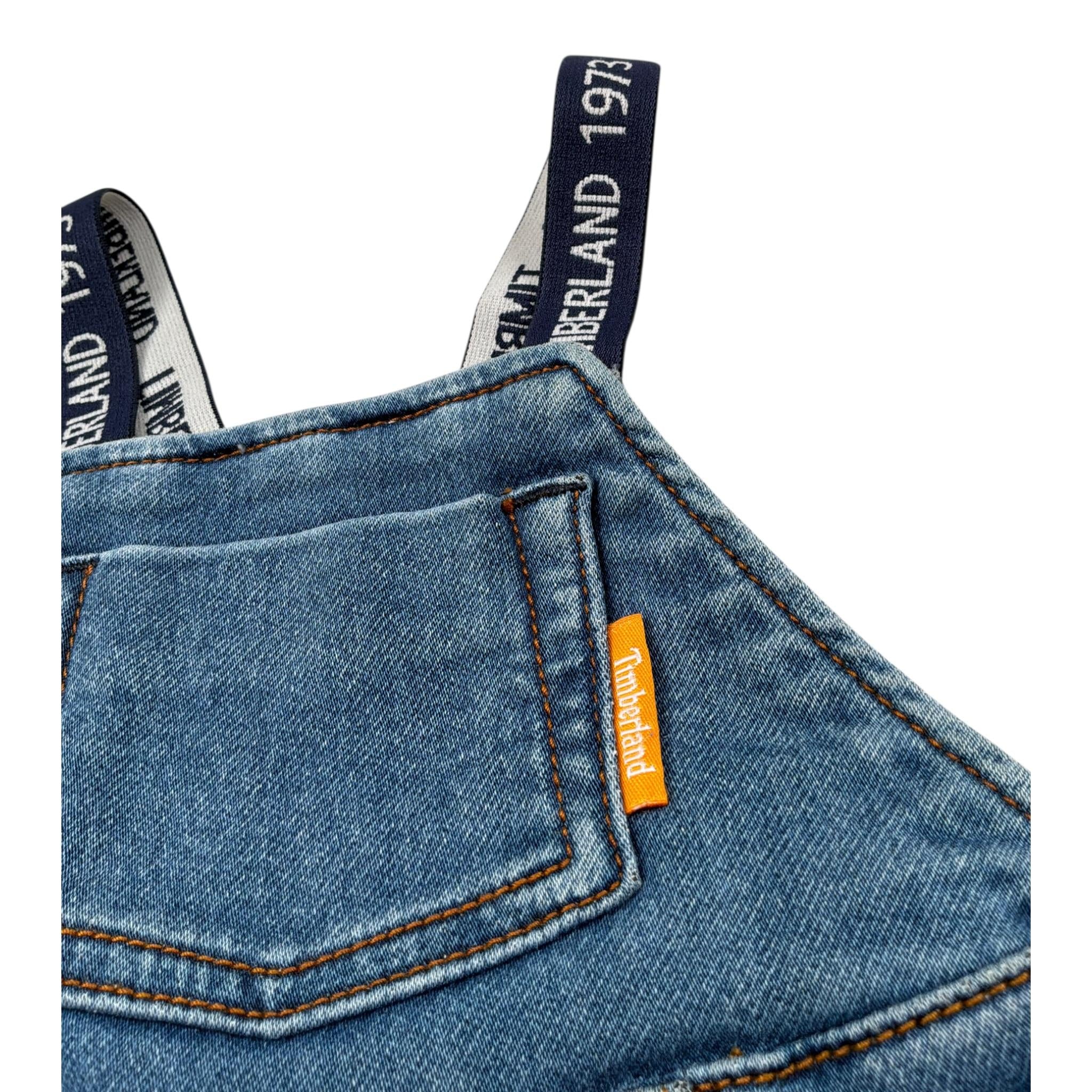Timberland Salopette tinta unita In Denim Azzurro per Neonato T04A52 AZZURRO TIMBERLAND 