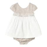 Mayoral Set 2 Pezzi Abito-Coulotte Bicolore per Neonata 1857 BIANCO/BEIGE MAYORAL 