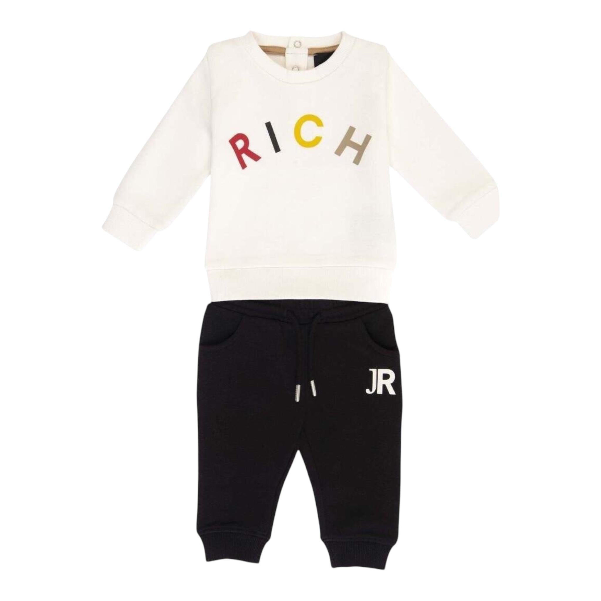 John Richmond Completo 2 Pezzi Felpa-Pantalone per Neonato RIA24067CFX BIANCO/NERO JOHN RICHMOND 