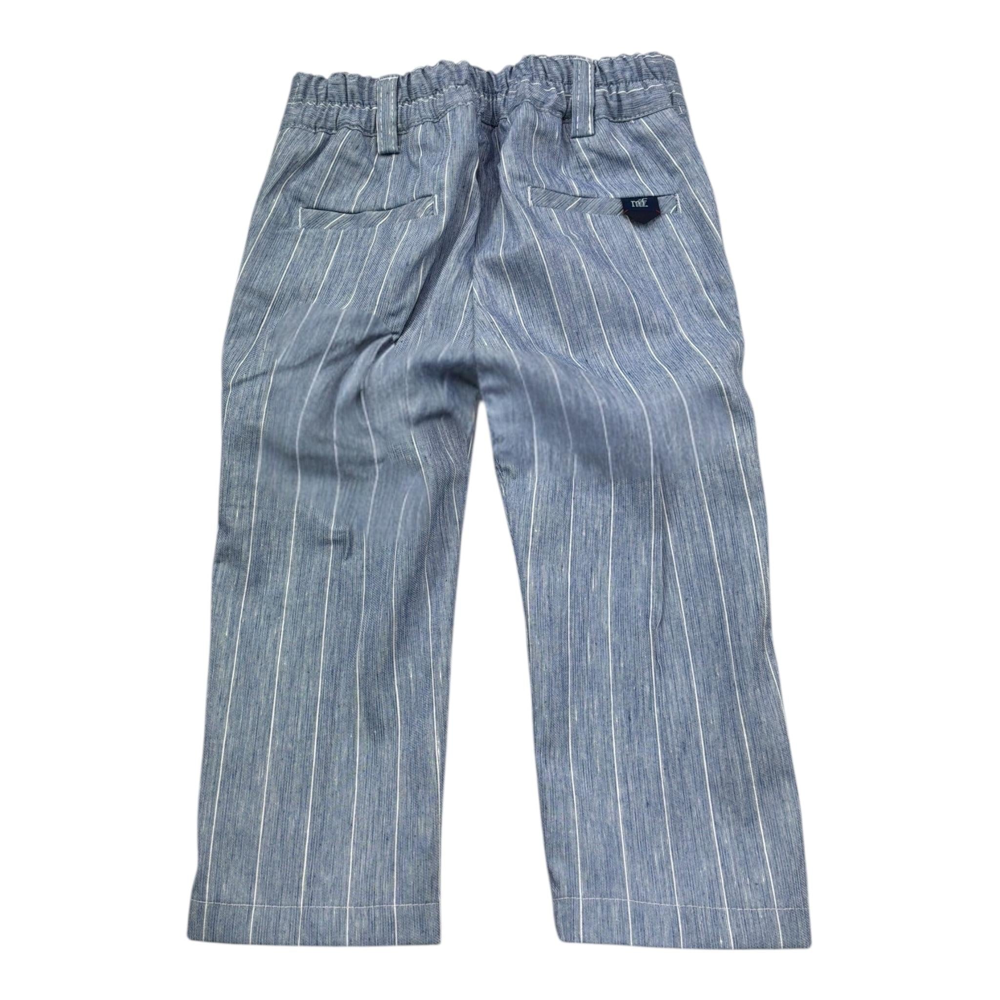 Manuel & Frank Pantalone Tinta Unita con Fantasia A Righe per Neonato MF1409N AZZURRO MANUEL & FRANK 