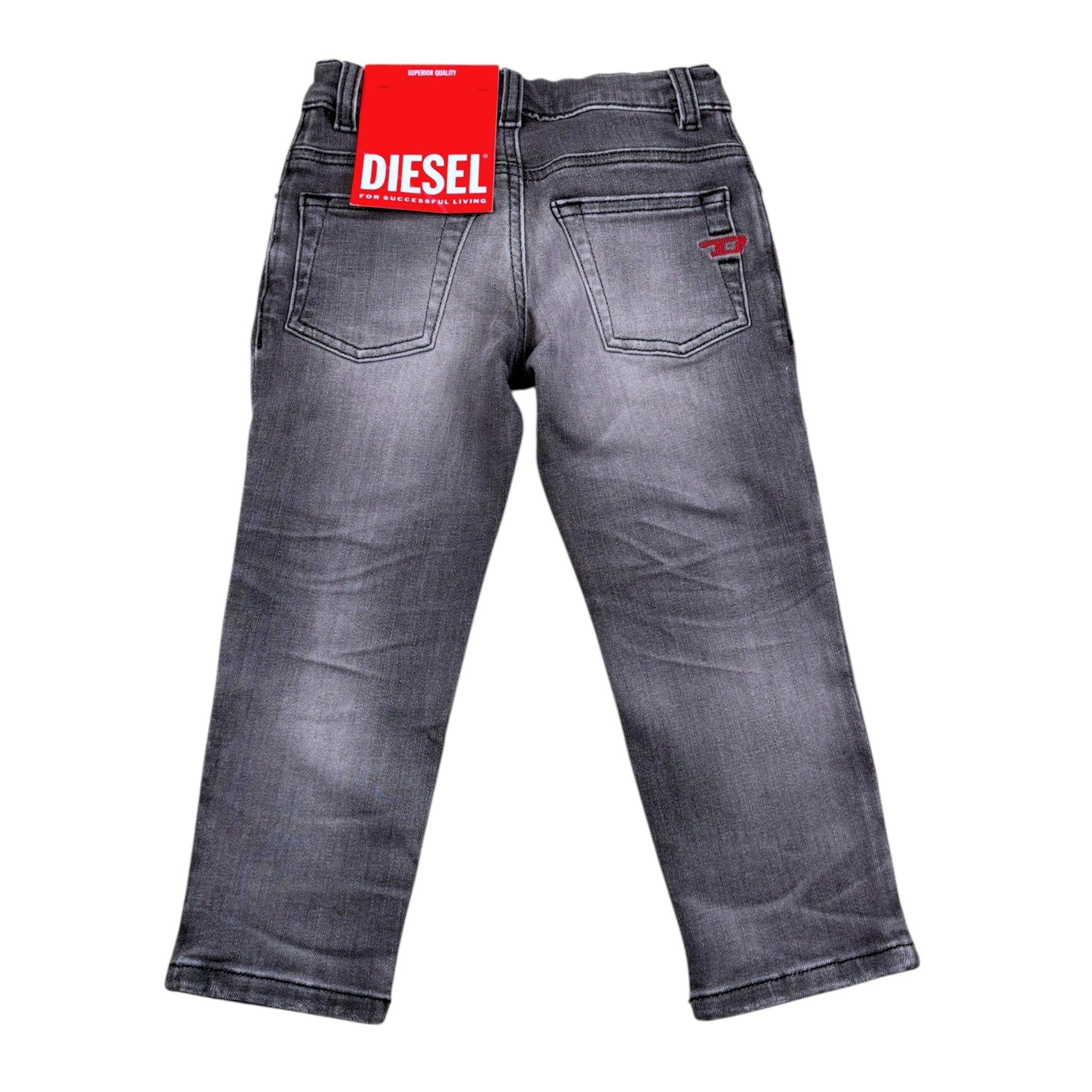 Diesel Jeans Tinta Unita con Girovita Regolabile per Bambino J00805 NERO DIESEL 
