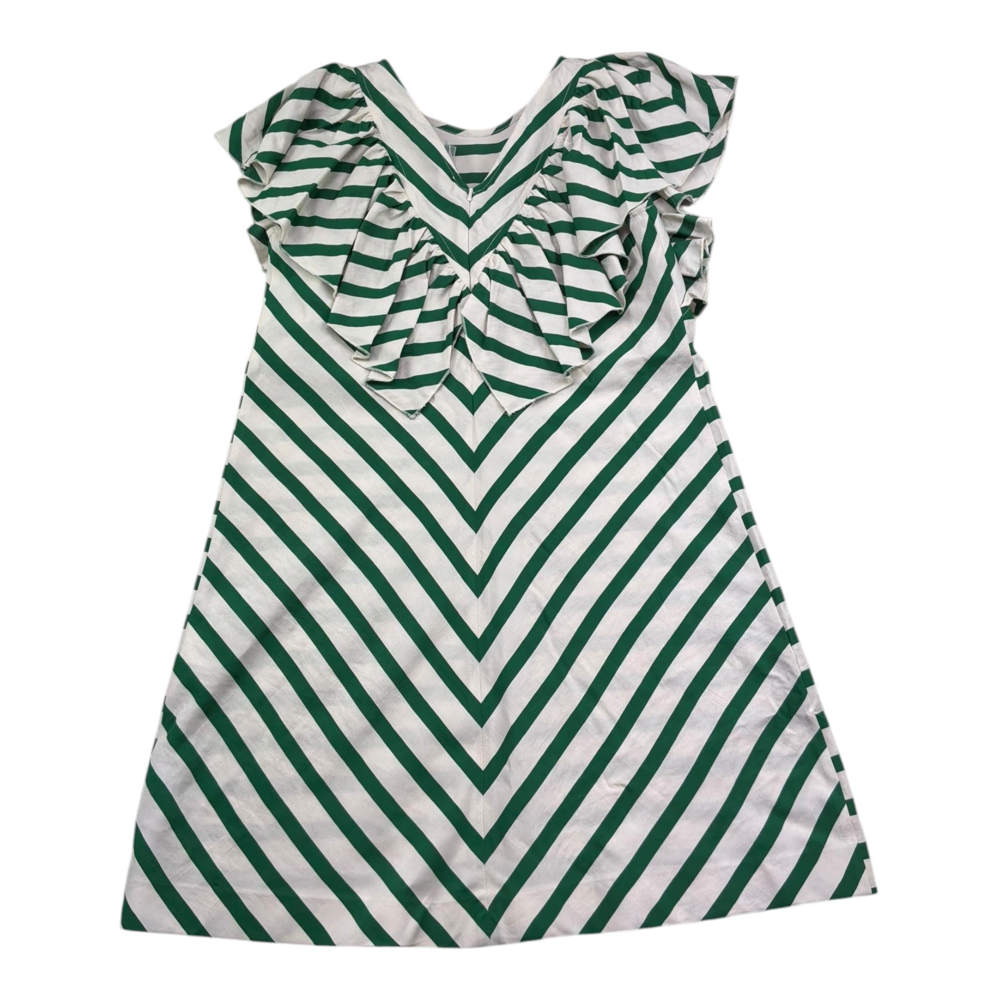 Monnalisa Abito Mezza Manica Fantasia A Righe per Bambina 177903 VERDE MONNALISA 