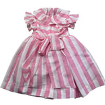 Le Bebe Abito Mezza Manica Fantasia A Righe per Neonata LBG6361 BIANCO/ROSA LE BEBE 