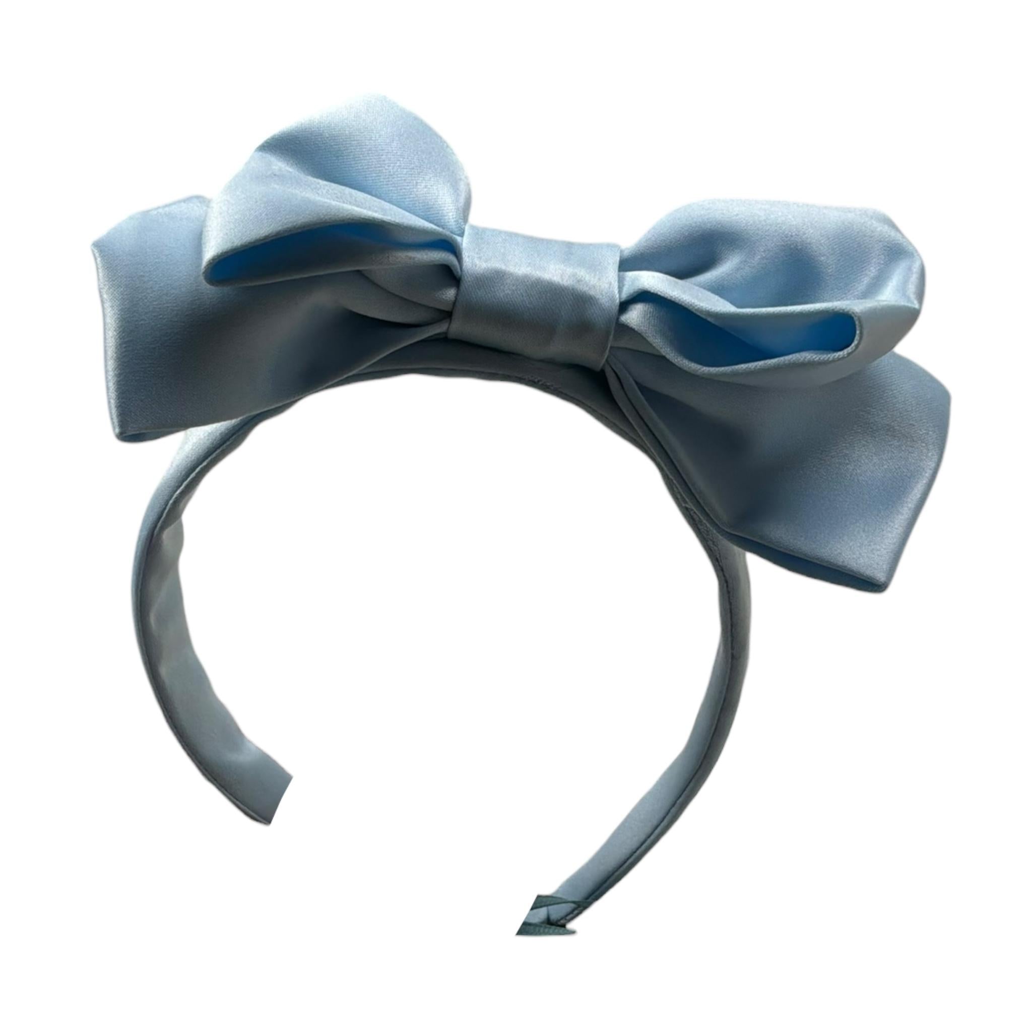 A' La Page Cerchietto Tinta Unita con Fiocco per Bambina 25SA AZZURRO A' LA PAGE 