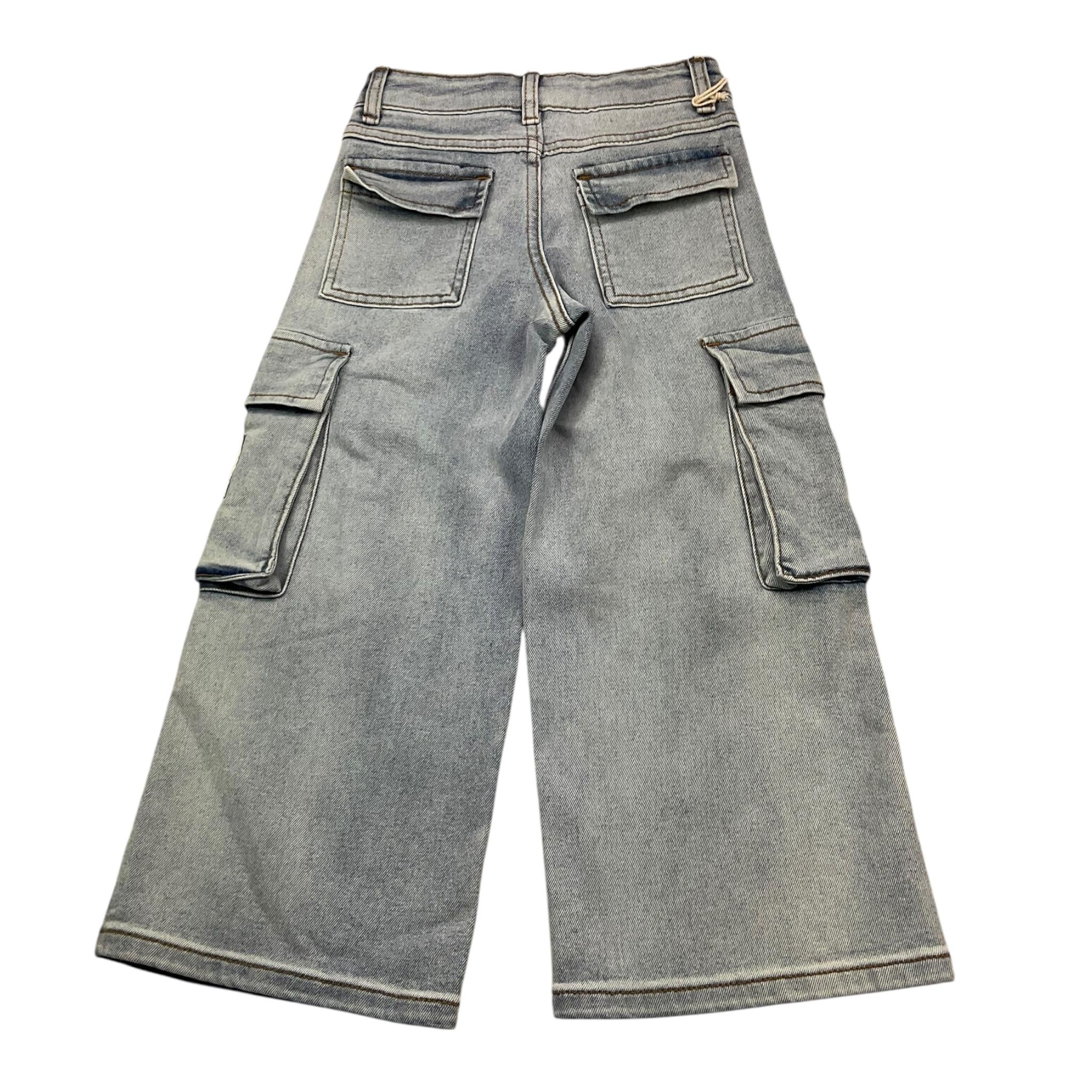 Hinnominate Jeans Tinta Unita con Tasconi E Girovita Regolabile per Bambina 3645PD00148 AZZURRO HINNOMINATE 