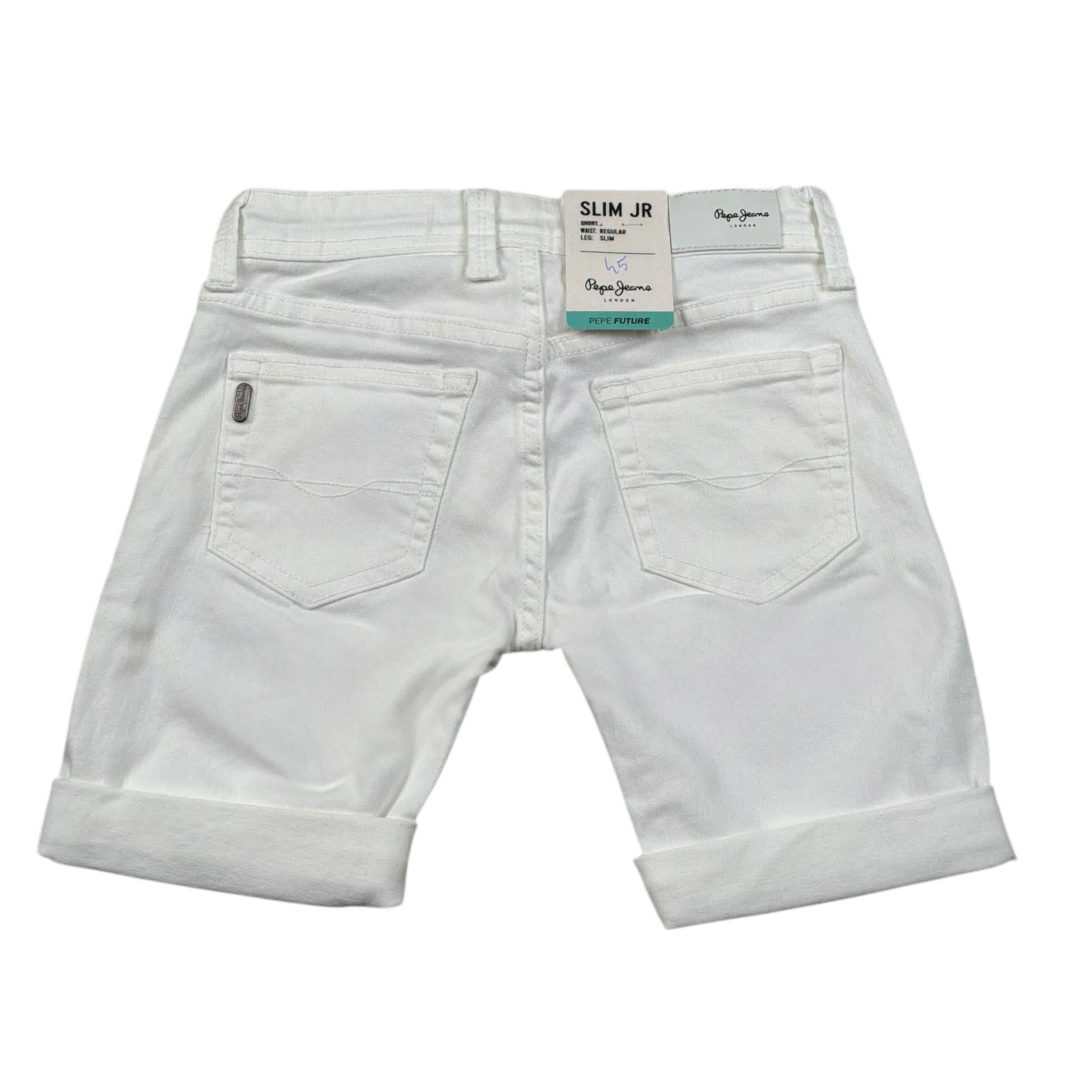 Pepe Jeans Bermuda Tinta Unita con Girovita Regolabile per Bambino PB800791TAB BIANCO PEPE JEANS 