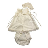 PAZ RODRIGUEZ set abito-coulotte-cappello tinta unita con ricami Panna per Neonata 004151273 PANNA PAZ RODRIGUEZ 