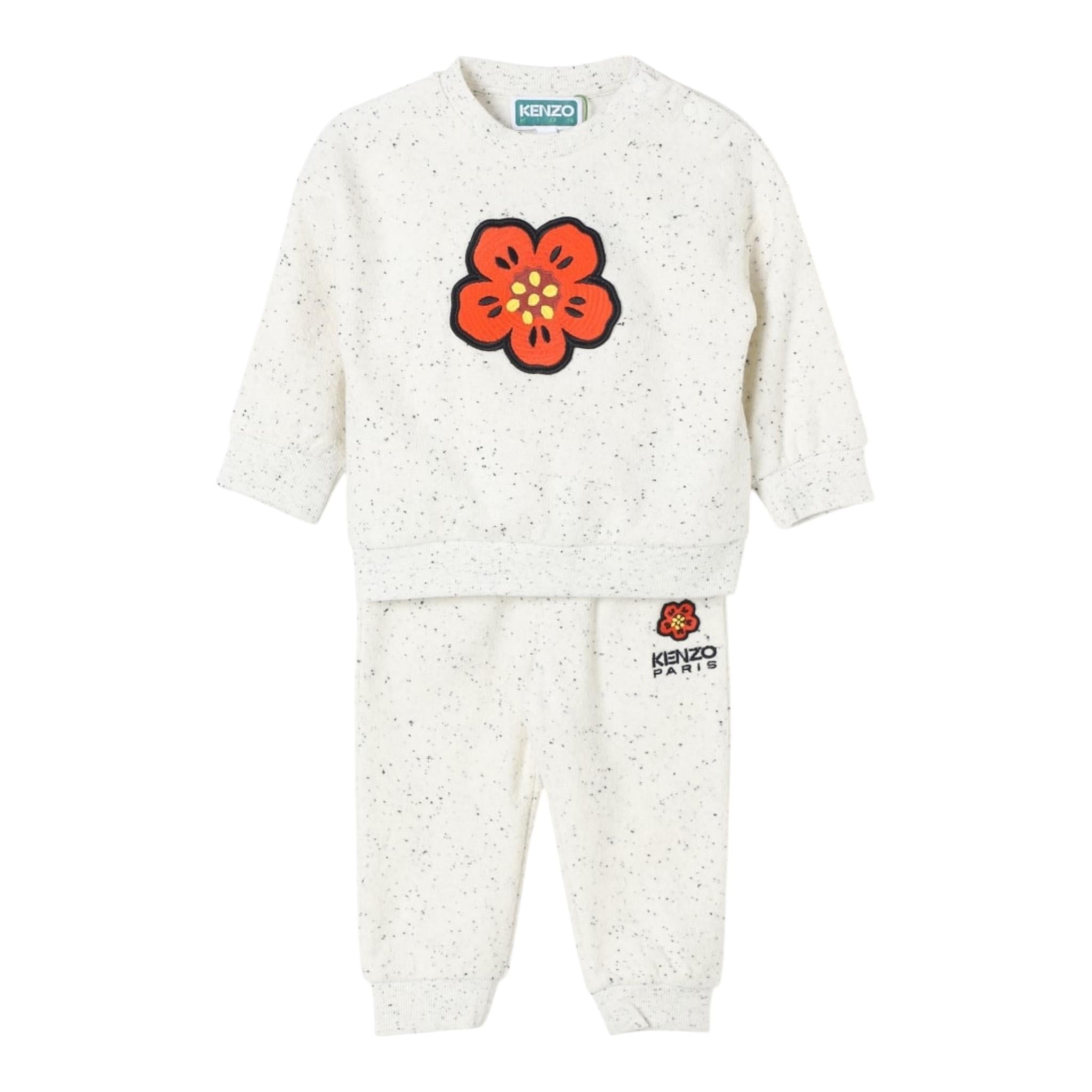 KENZO completo 2pz tinta unita felpa-pantalone Bianco per Neonata K60468N BIANCO KENZO 
