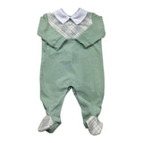 Isabel & Martinez Tutina Manical Unga Tinta Unita con Colletto per Neonato IM25N471 VERDE ISABEL & MARTINEZ 