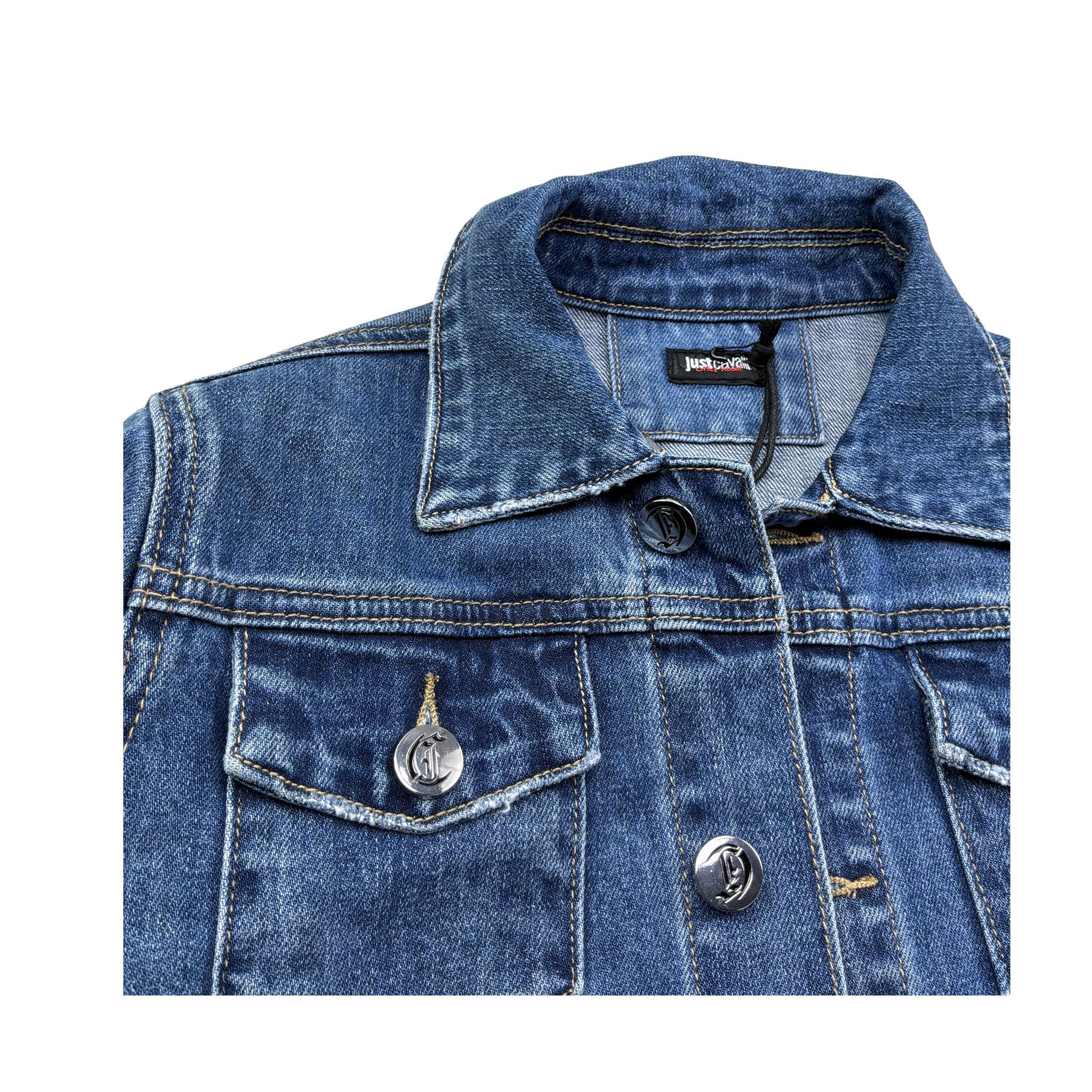 Just Cavalli Giubbino In Denim Tinta Unita per Bambino JBP26123GB BLU JUST CAVALLI 