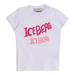 Iceberg T-Shirt Girocollo Tinta Unita con Stampa per Neonata TSICE5163B BIANCO ICEBERG 