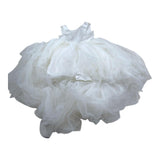 Nunzia Corinna Abito Cerimonia Tinta Unita Giromanica con Tulle per Bambina NJ2015992 BIANCO NUNZIA CORINNA 