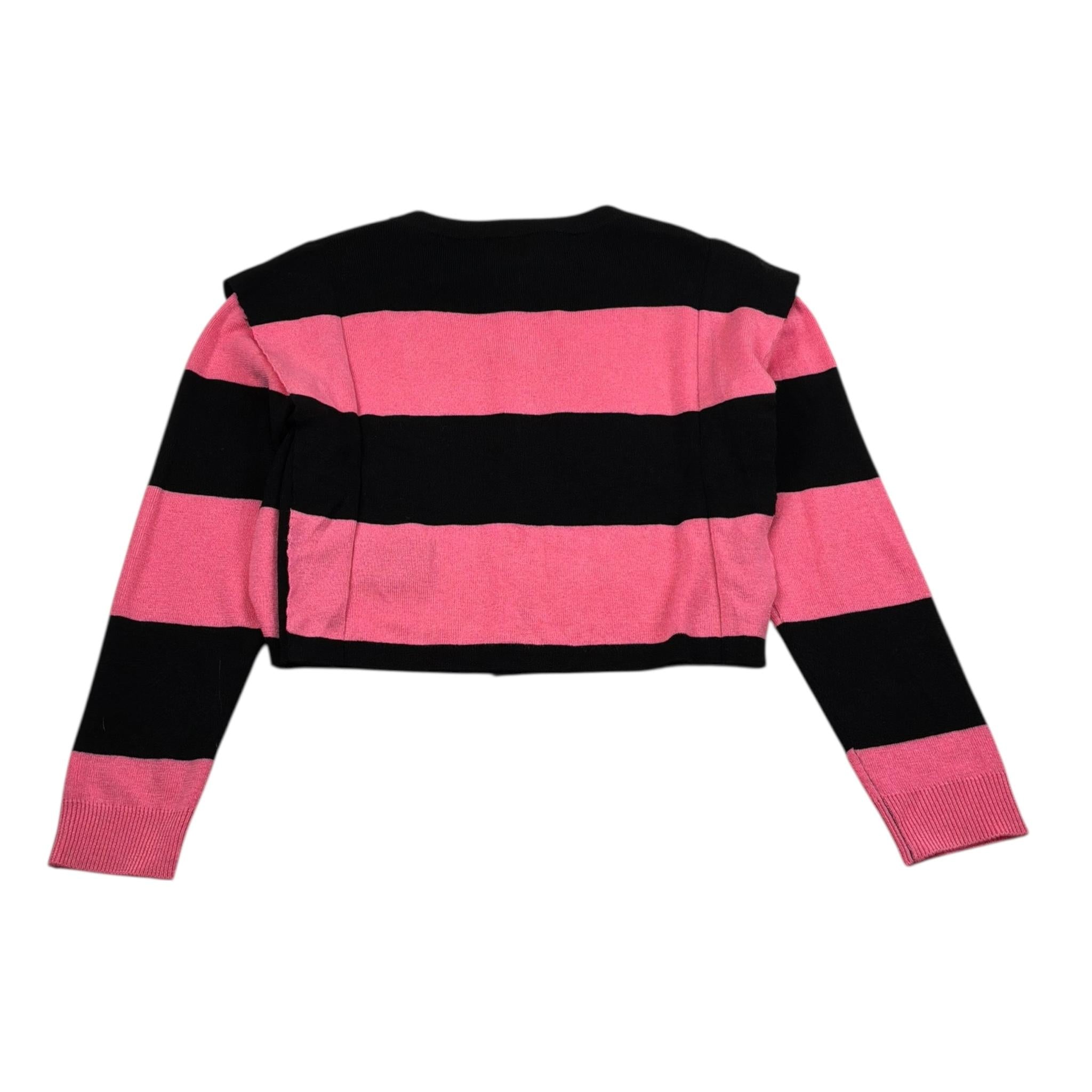 John Richmond Cardigan Bicolore con Fantasia A Righe per Bambina RGP26168CD NERO/FUXIA JOHN RICHMOND 