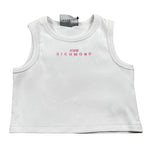 John Richmond Canotta Modello Crop Tinta Unita con Stampa per Bambina RGP26172CN BIANCO JOHN RICHMOND 