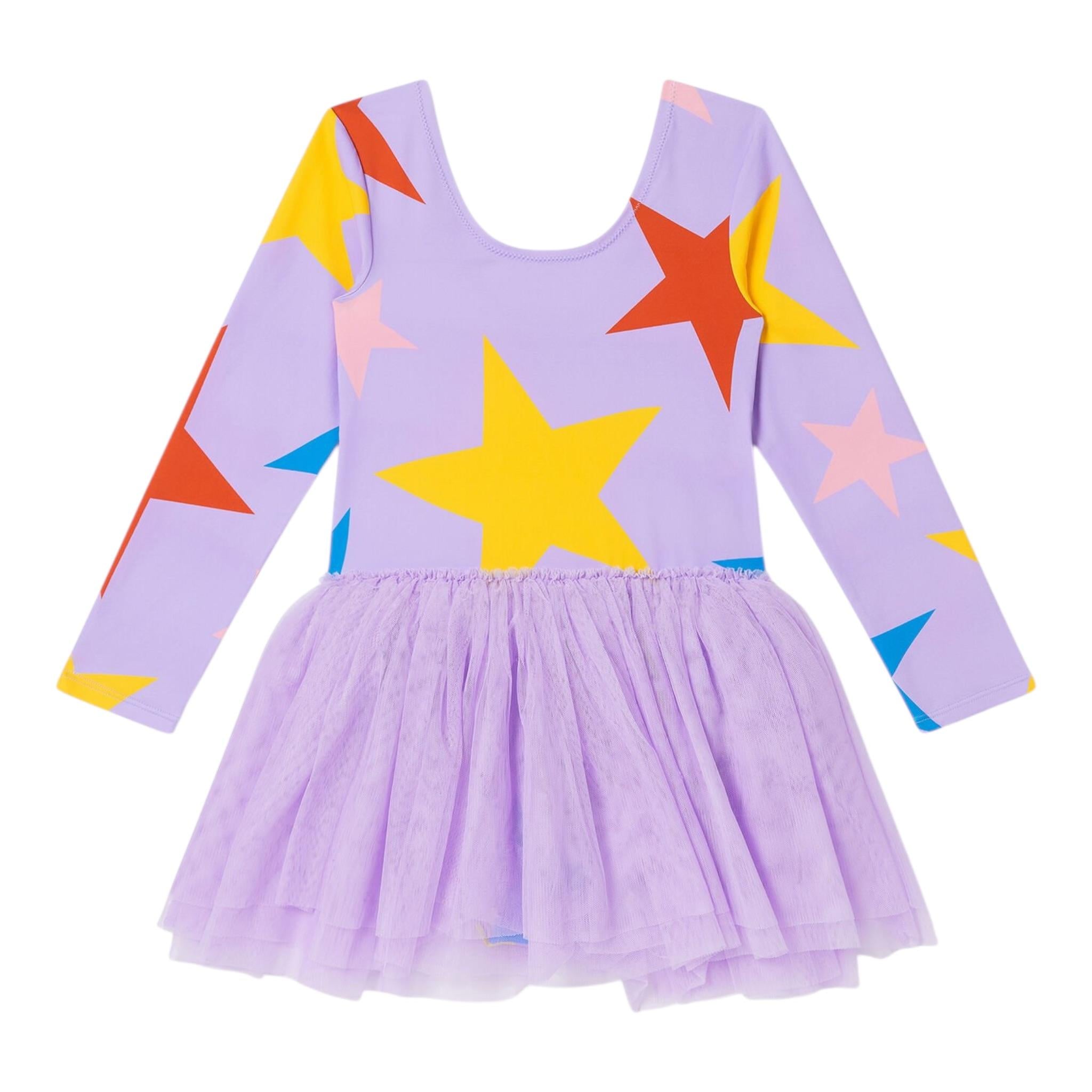 Stella Mccartney Abito Manica Lunga Tinta Unita con Gonna Tulle per Neonata TW1D80 LILLA STELLA McCARTNEY 