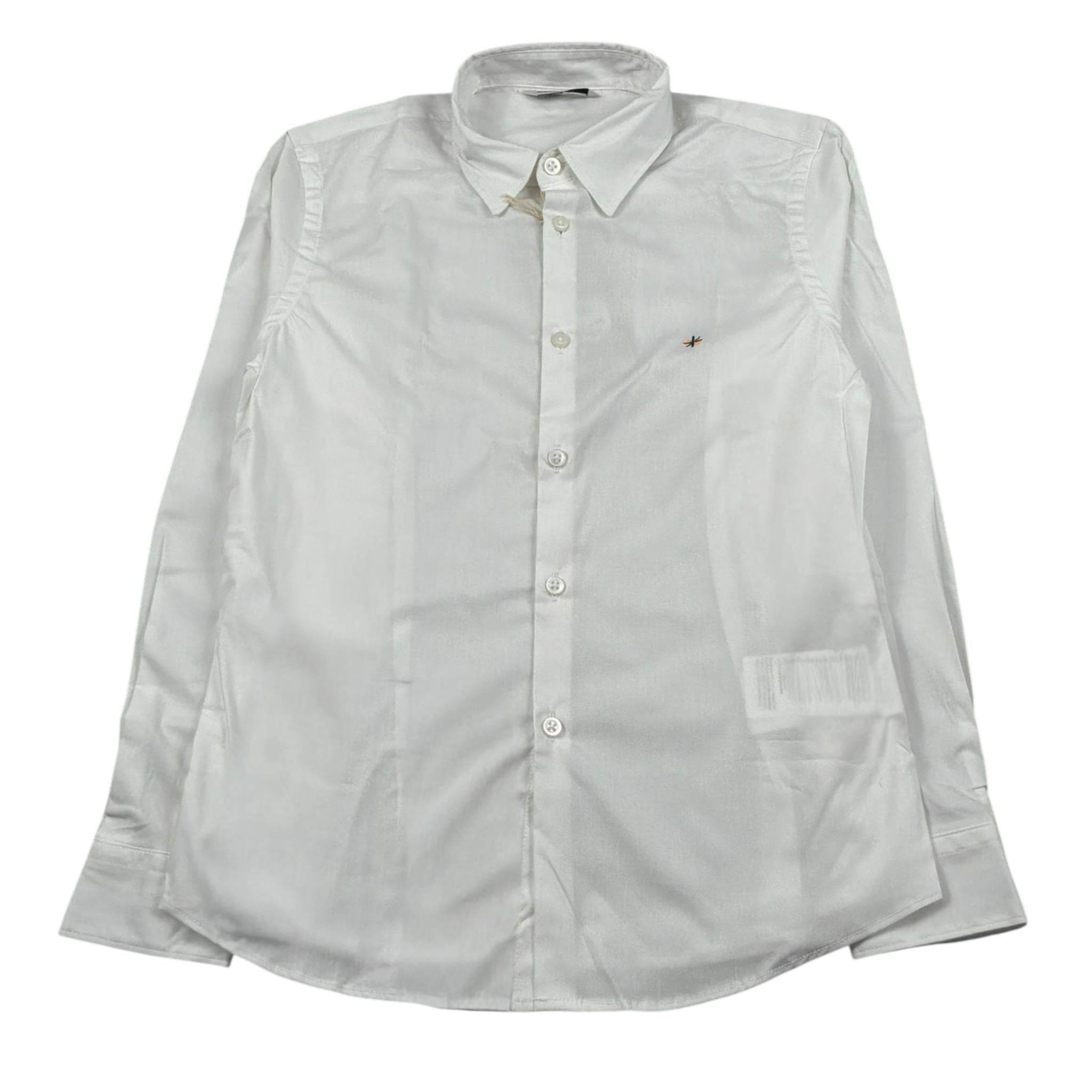 Manuel Ritz Camicia Manica Lunga Tinta Unita con Logo per Bambino MR0263X BIANCO MANUEL RITZ 