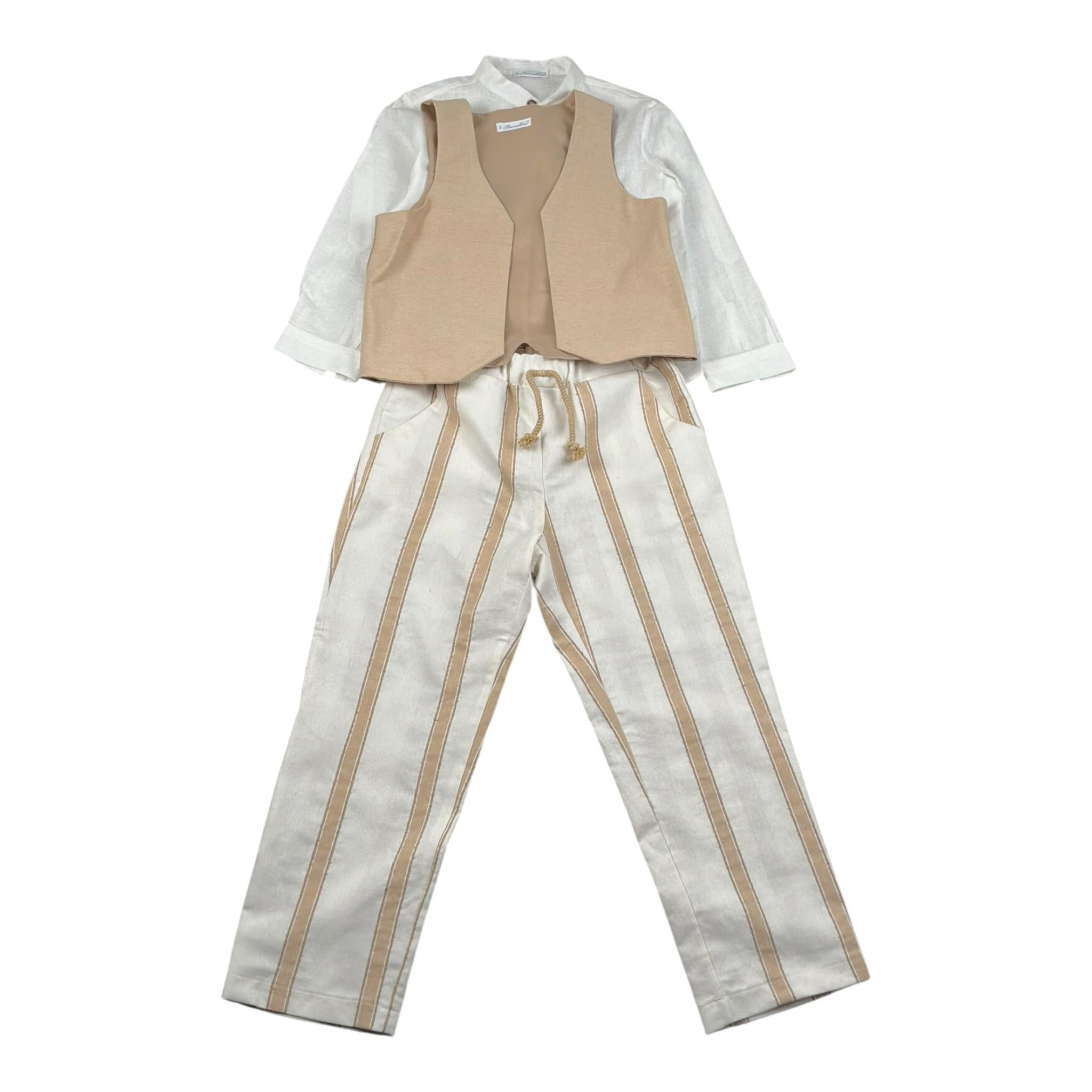 Barcellino Completo 3 Pezzi Camicia-Gilet-Pantalone per Neonato 110620N BIANCO BARCELLINO 