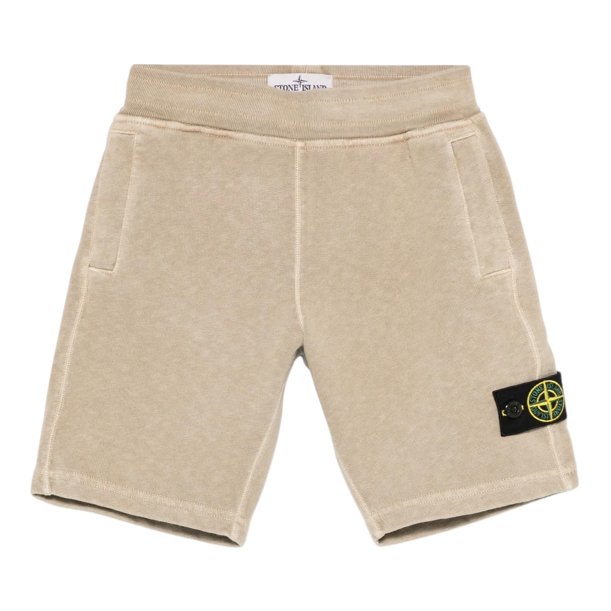 Stone Island Bermuda In Felpa Tinta Unita per Bambino K1S166200002 BEIGE STONE ISLAND 