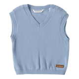 Minibanda Gilet Tinta Unita Scollo A V  per Neonato 3B641 AZZURRO MINIBANDA 
